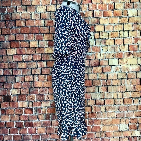 𝅺zizzi Women’s Ruffled V Neck Floral Dress Size Small Plus | 14 - Picture 4 of 8